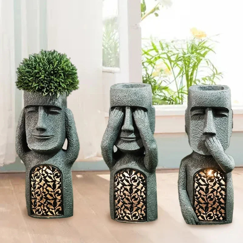 Skanto | MoaiGlow Påskeholmen Plante Statue med LED Lys