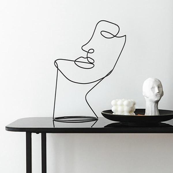 Skanto Abstrakt Ansikt Linje Kunst Skulptur