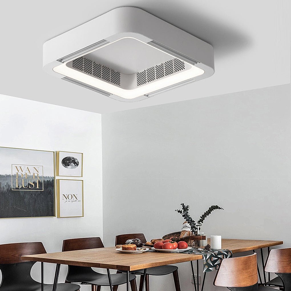 Skanto | Moderne bladløs takvifte med LED-belysning og krone