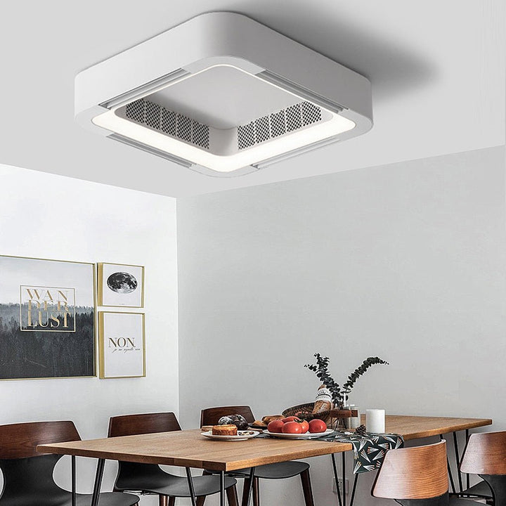 Skanto | Moderne bladløs takvifte med LED-belysning og krone