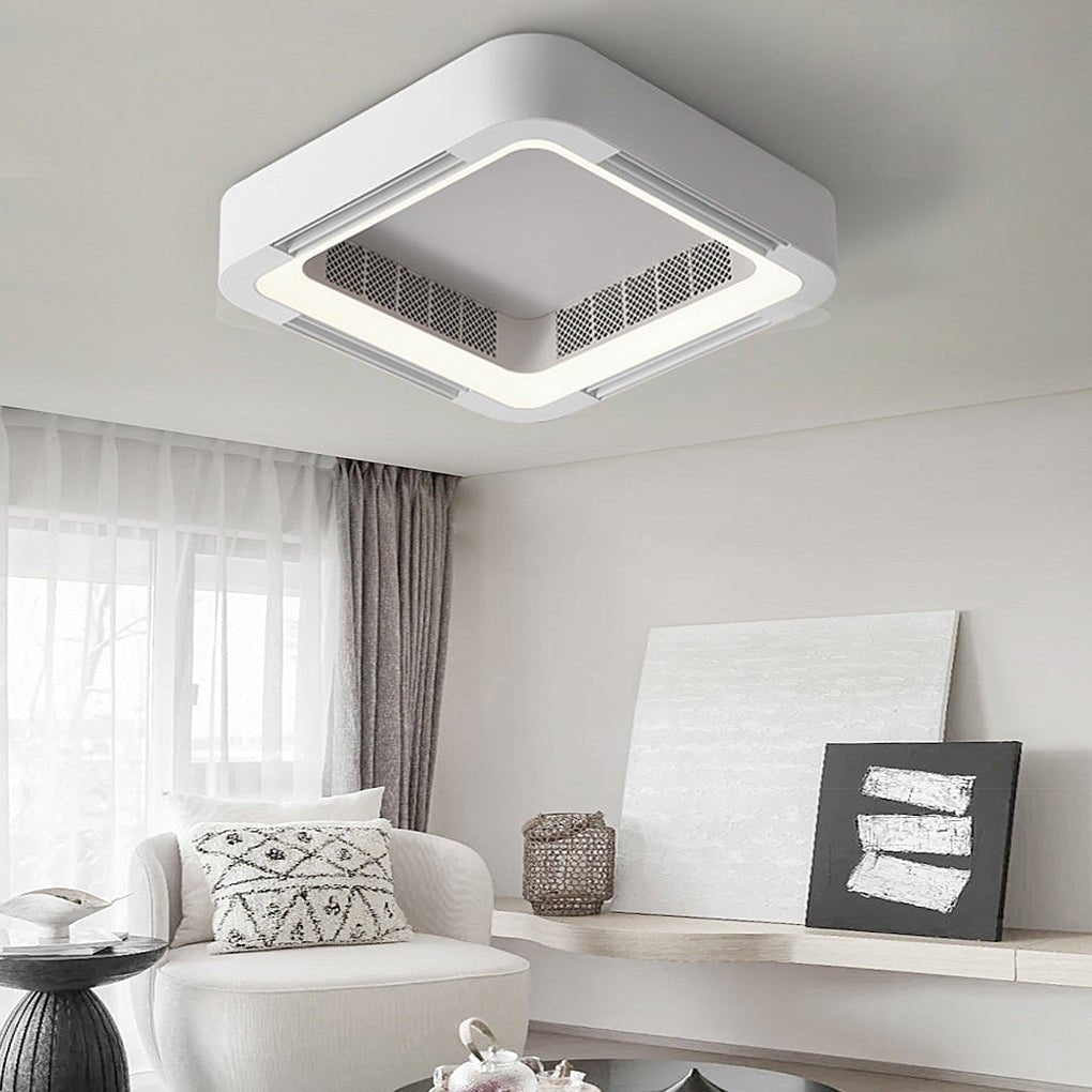 Skanto | Moderne bladløs takvifte med LED-belysning og krone
