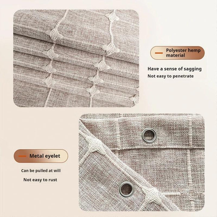 Skanto | Moderne Jacquard Lin Dusjforheng med Frynser (1 stk) │ For Nordisk Bad Dekorasjon