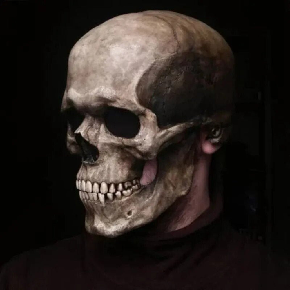 Skanto | Halloween Skull Mask med Movbar Kjeve Full Hode Lateks