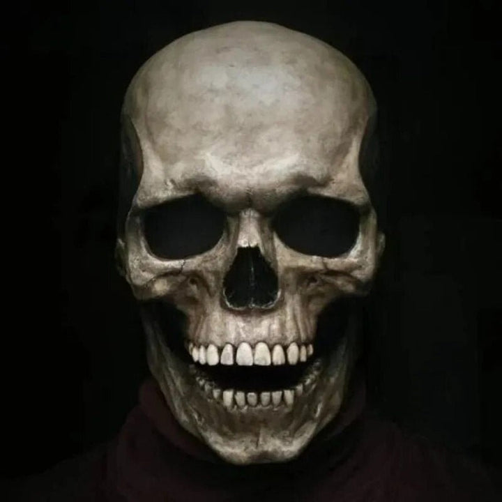 Skanto | Halloween Skull Mask med Movbar Kjeve Full Hode Lateks