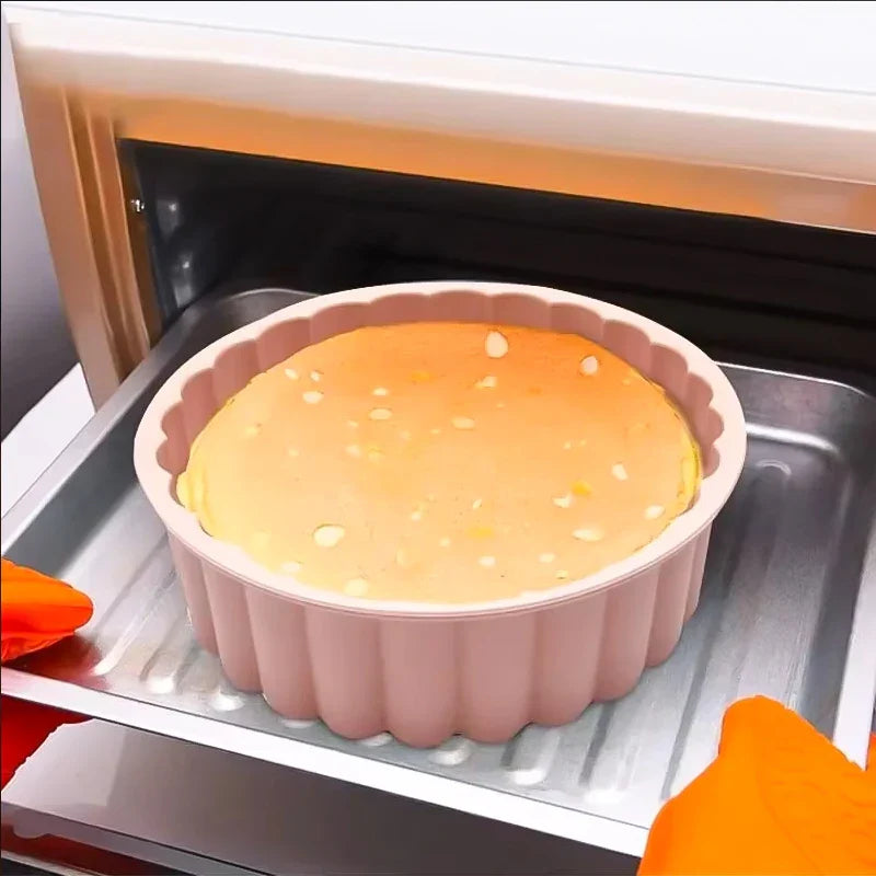Multifunksjonell Silikon Kakeform Gjenbrukbar Nonstick Rund Bakepan | Skanto