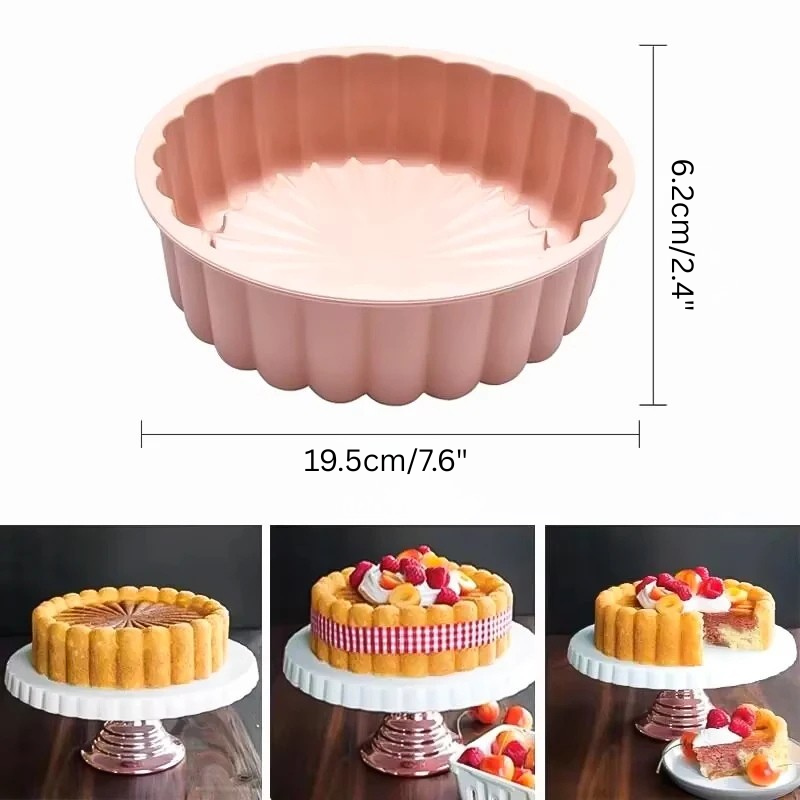 Multifunksjonell Silikon Kakeform Gjenbrukbar Nonstick Rund Bakepan | Skanto