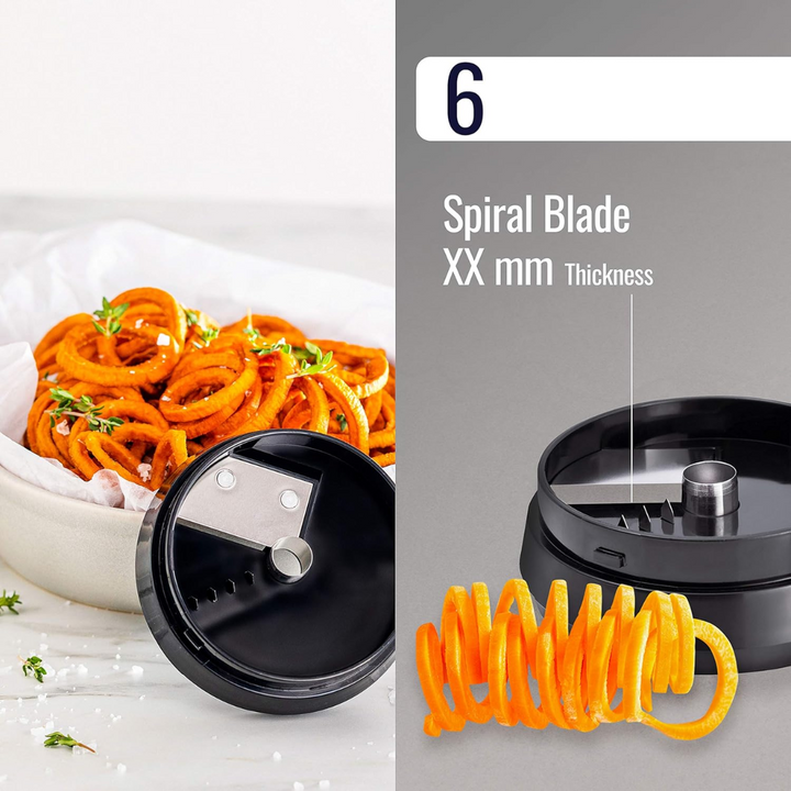 Skanto | Multifunksjonell Grønnsak Spiral Skjærer med Rustfritt Stålblad