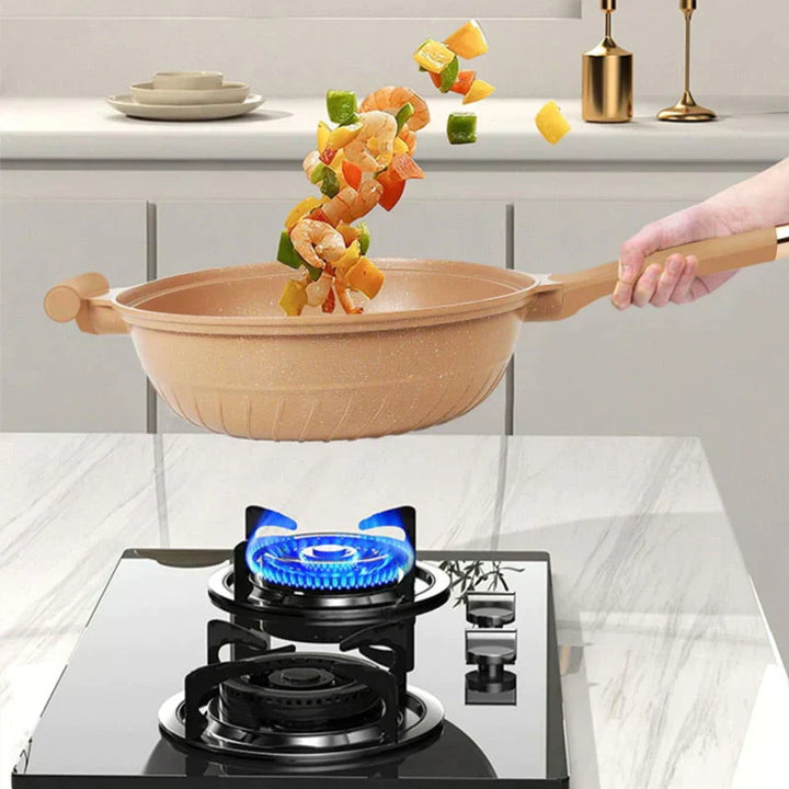 Skanto | Multifunksjonell Wokpanne med Non-Stick Belegg - CookFlex