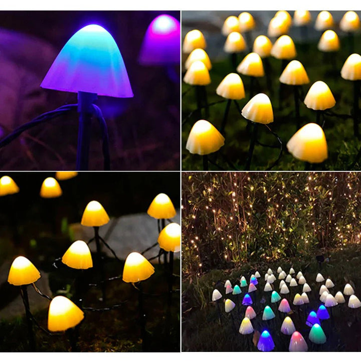 Skanto | MUSHROOM GLOW – Solcelle LED Hagebelysning for en Magisk Utendørs Atmosfære