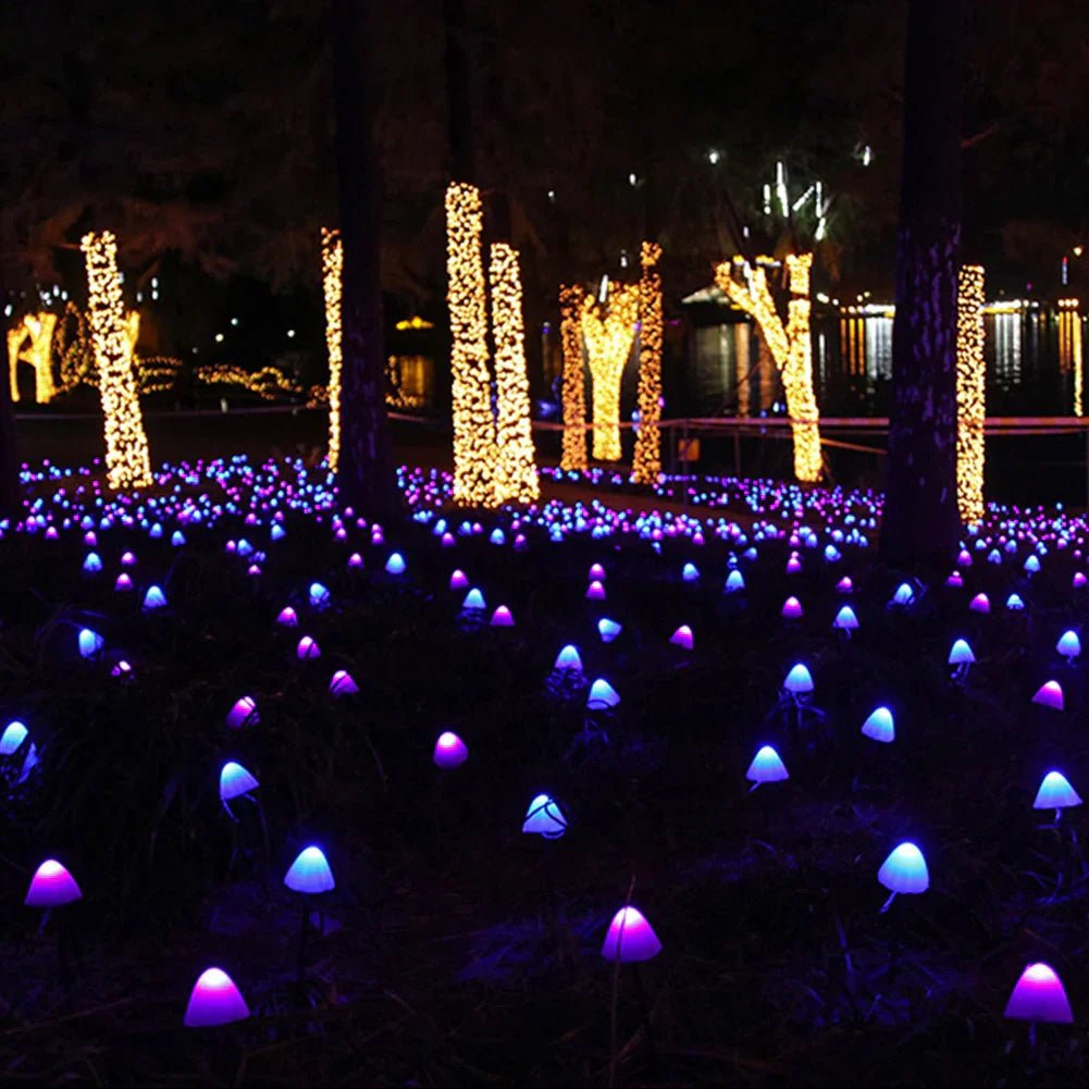 Skanto | MUSHROOM GLOW – Solcelle LED Hagebelysning for en Magisk Utendørs Atmosfære