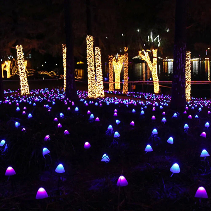 Skanto | MUSHROOM GLOW – Solcelle LED Hagebelysning for en Magisk Utendørs Atmosfære