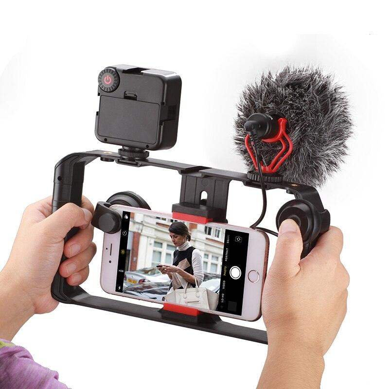 VideoGrip Smartphone-Stabilisator – Profesjonell Filmkäfig med Blitzschuhhalterungen