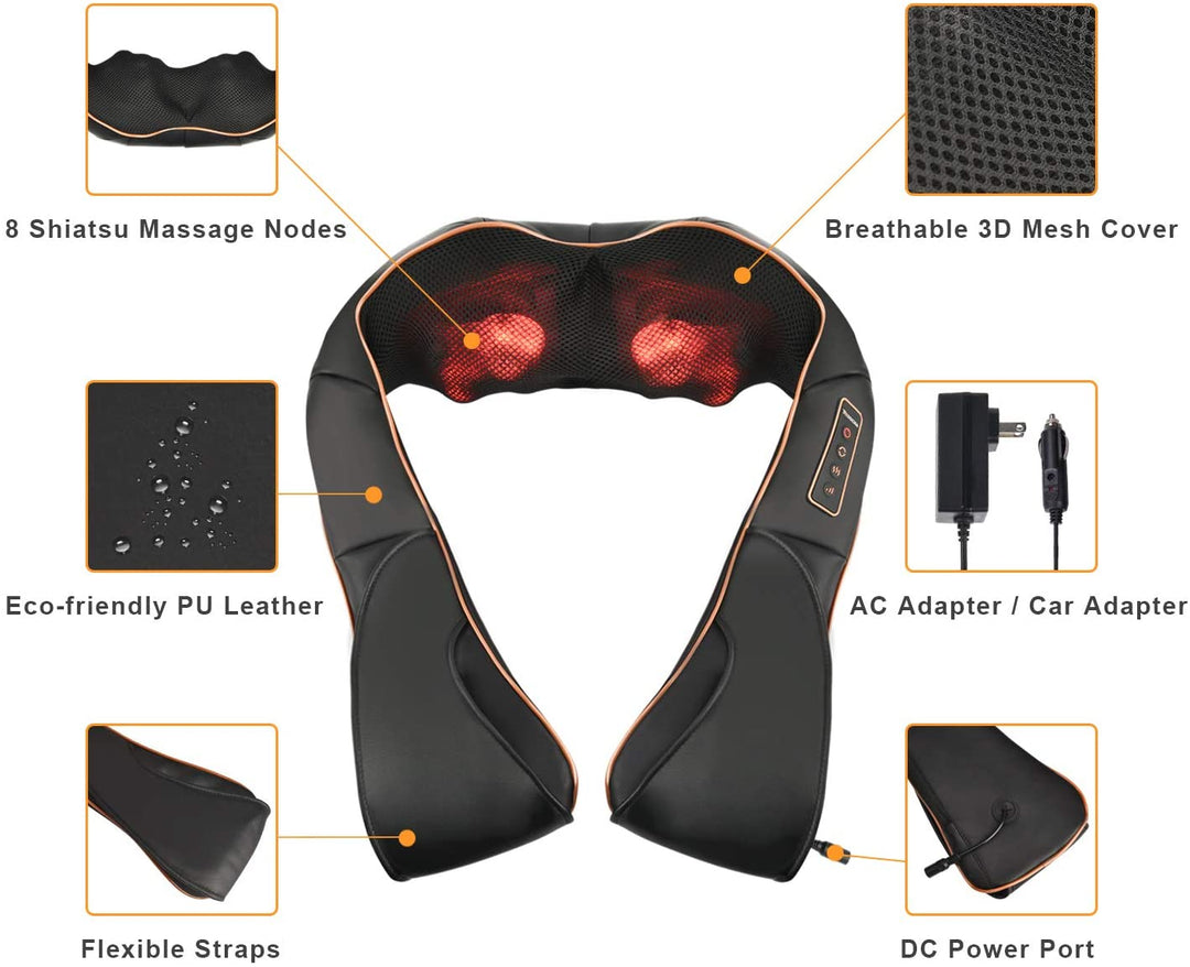 Skanto | RelaxPro massasjepute – Shiatsu varmepute for nakke, skuldre og rygg