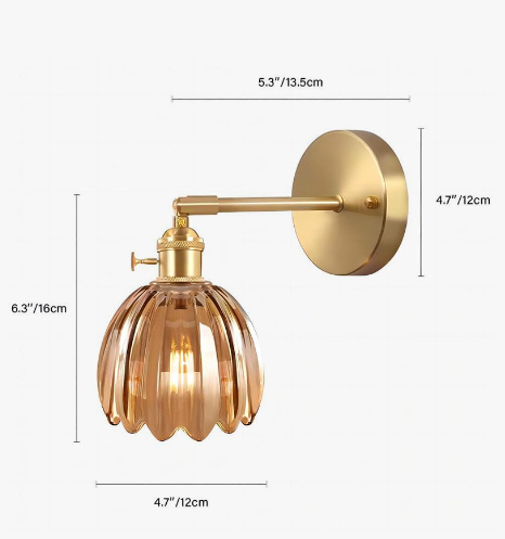 Skanto | Vintage Tulipan Glass Vegglampe Lys