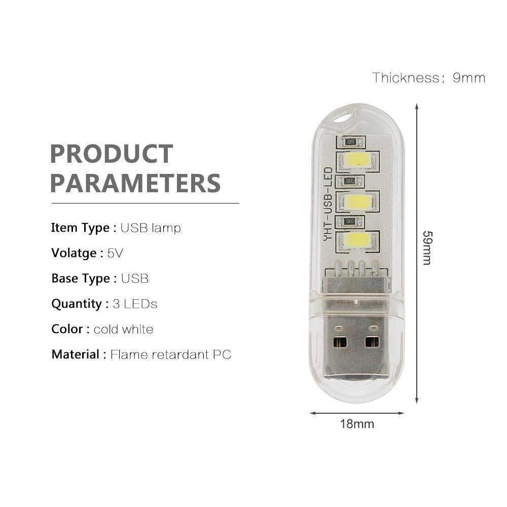 Skanto | Mini USB LED Nattlys - Kald Hvit Lampe