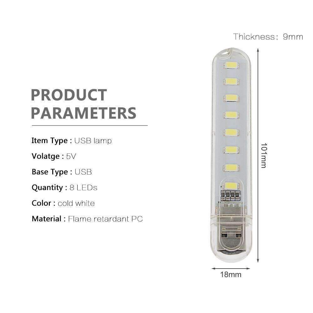 Skanto | Mini USB LED Nattlampe - Kald Hvit Lampe