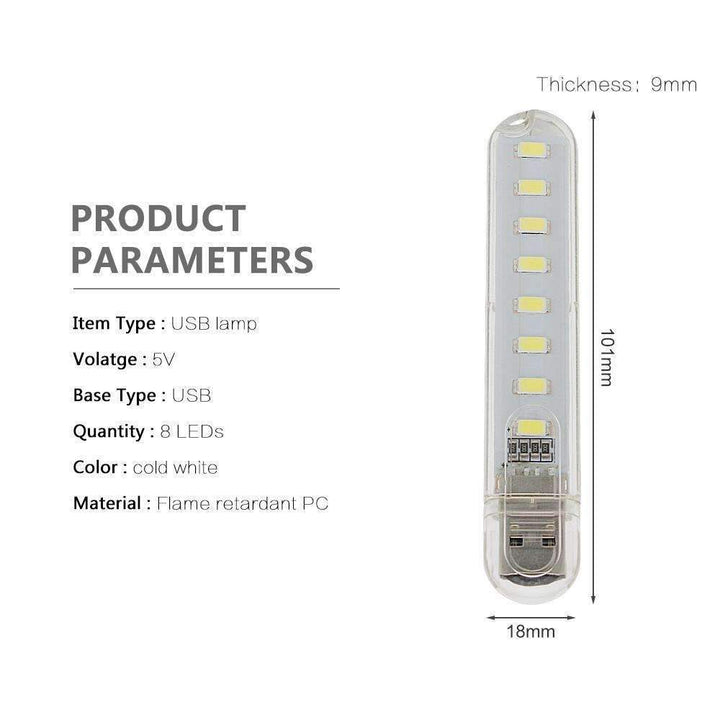 Skanto | Mini USB LED Nattlampe - Kald Hvit Lampe