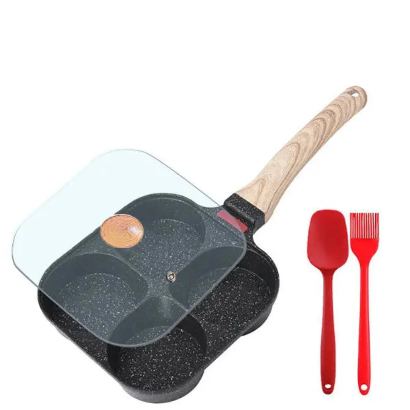 Non-stick egg stekepanne med lokk kjøkken frokost grill panne | Skanto