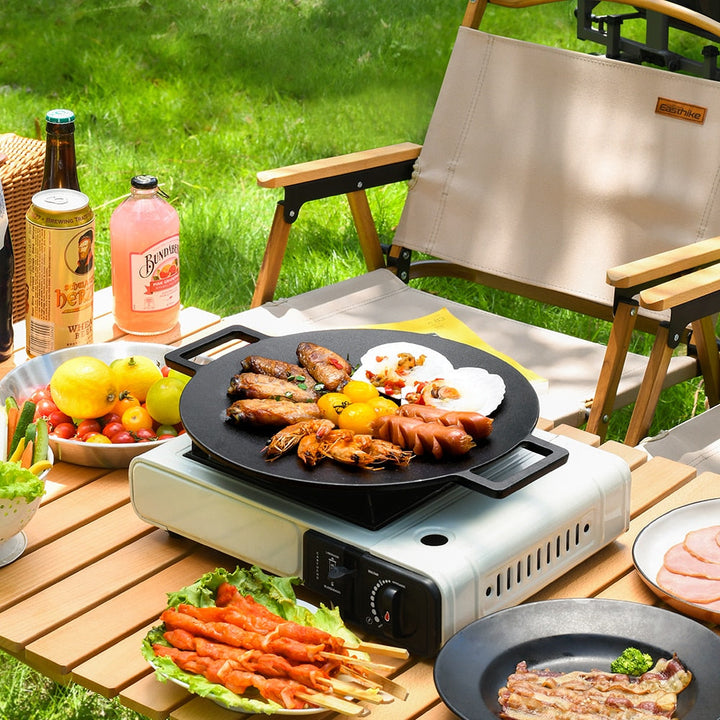 Non-stick stekepanne Utendørs støpejern BBQ-plater Camping grillpanne | Skanto