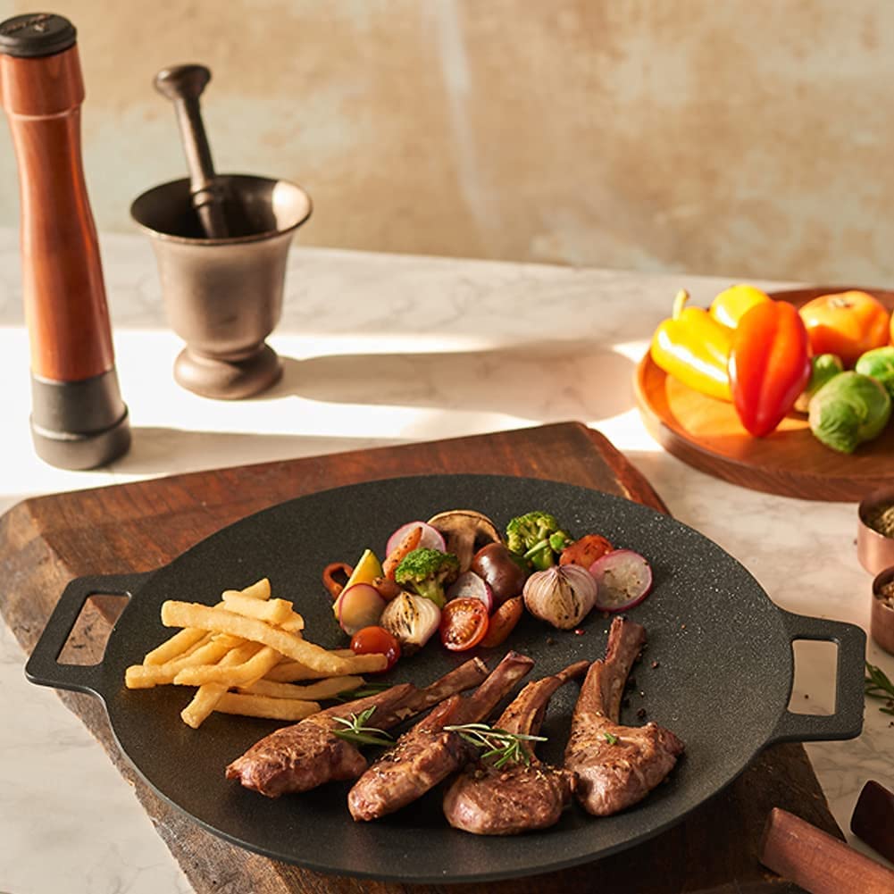 Non-stick stekepanne Utendørs støpejern BBQ-plater Camping grillpanne | Skanto