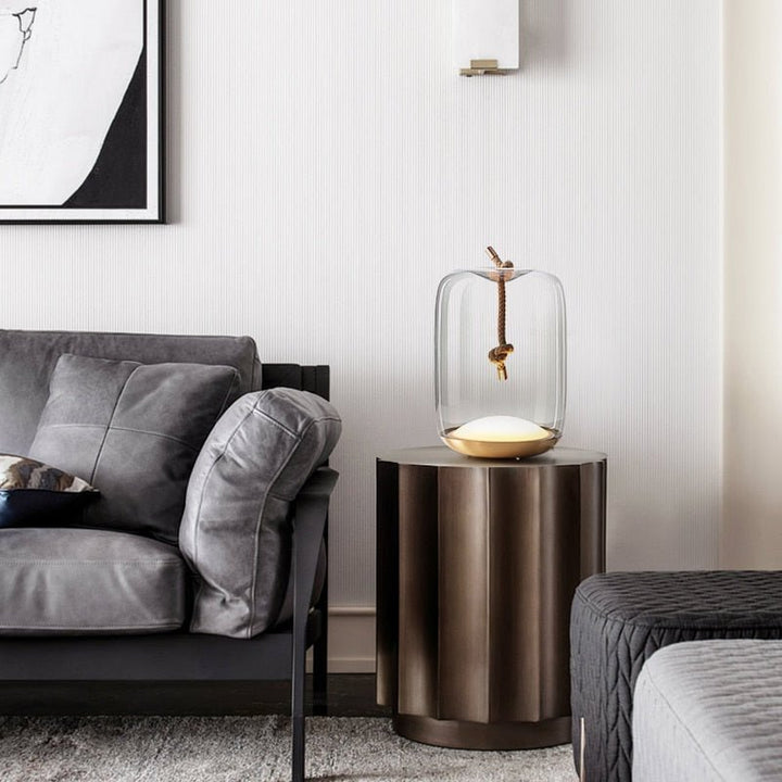 Skanto Knute Glass Trommelbord Lampe