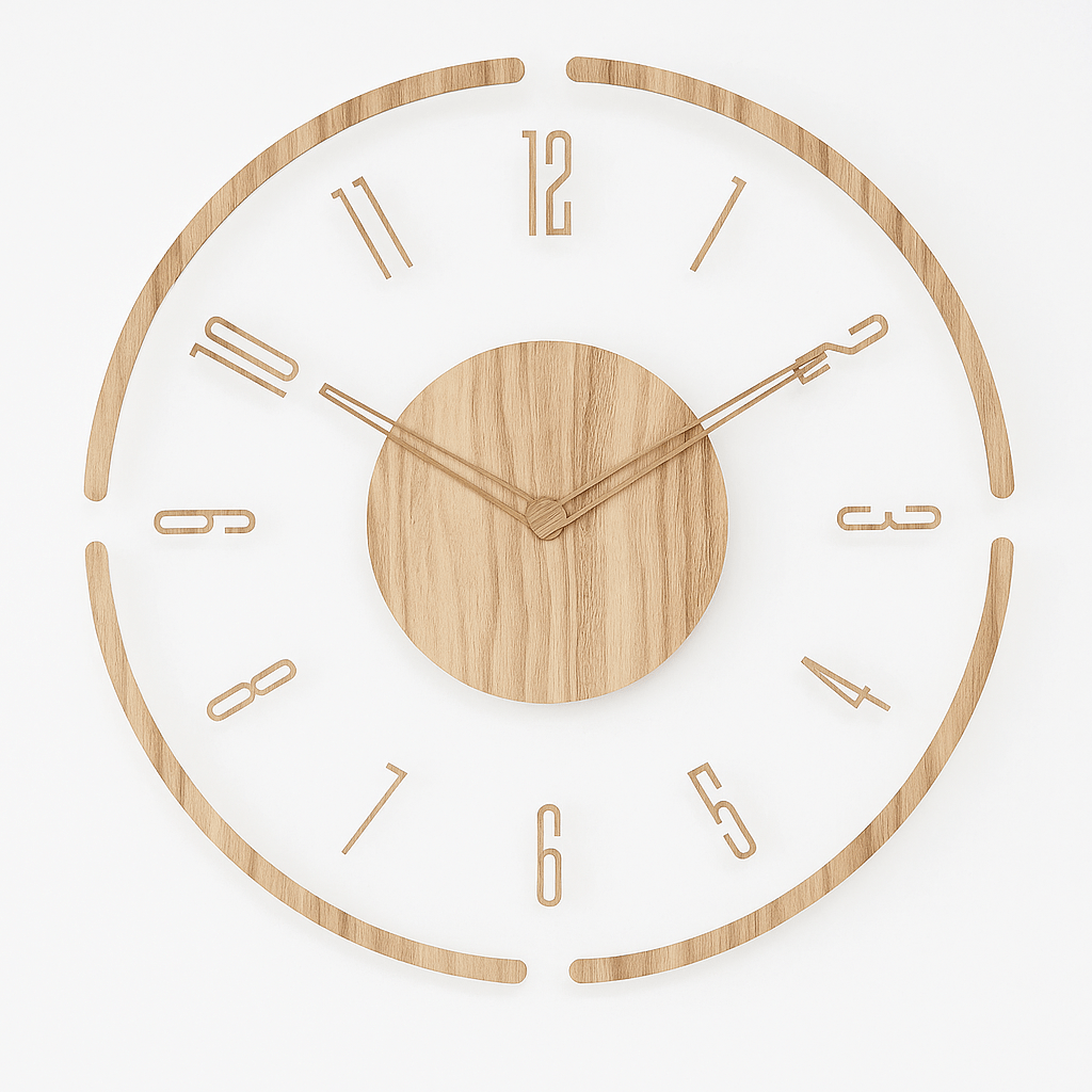 NORDORA – Geräuschlose skandinavische Wanduhr aus Naturholz