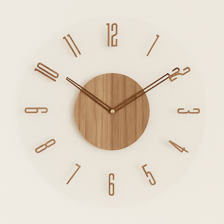 NORDORA – Geräuschlose skandinavische Wanduhr aus Naturholz