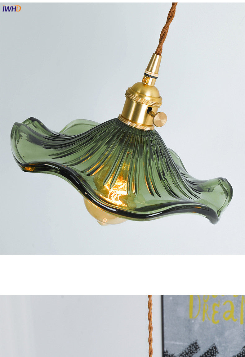 Skanto | NORDISK DESIGN LED HENGENDE LAMPE | FARGET GLASS & KOPPER BELYSNING FOR SOVEROM, STUE & BAR
