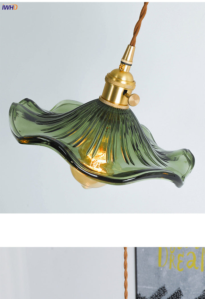 Skanto | NORDISK DESIGN LED HENGENDE LAMPE | FARGET GLASS & KOPPER BELYSNING FOR SOVEROM, STUE & BAR