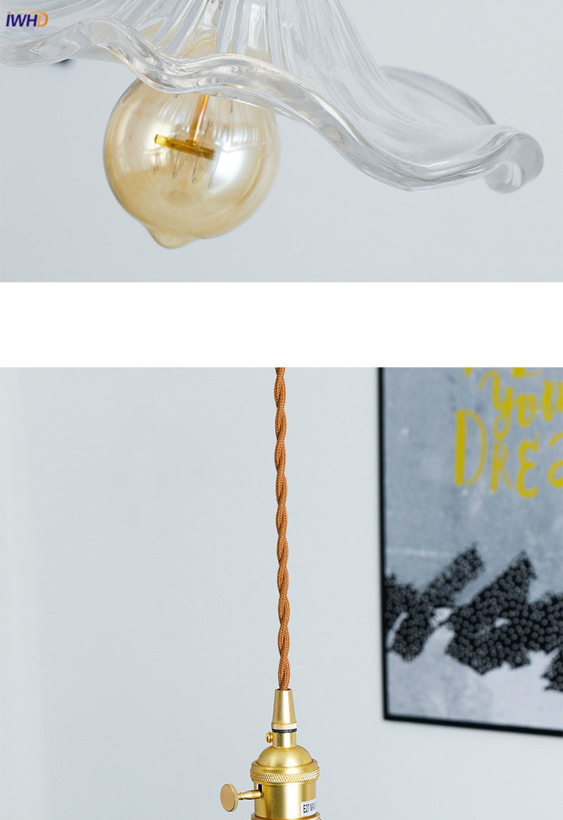 Skanto | NORDISK DESIGN LED HENGENDE LAMPE | FARGET GLASS & KOPPER BELYSNING FOR SOVEROM, STUE & BAR