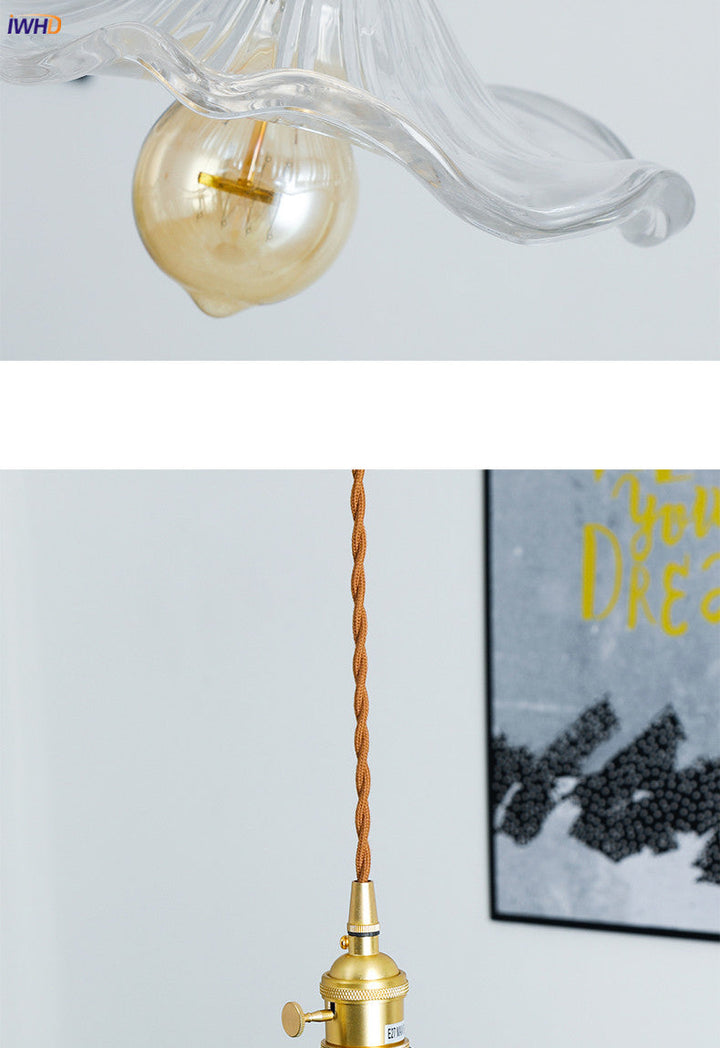 Skanto | NORDISK DESIGN LED HENGENDE LAMPE | FARGET GLASS & KOPPER BELYSNING FOR SOVEROM, STUE & BAR