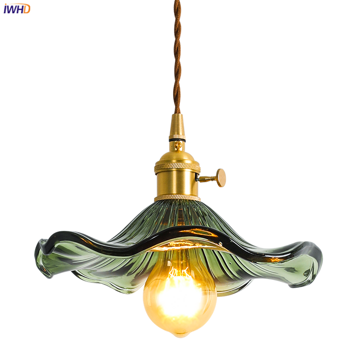 Skanto | NORDISK DESIGN LED HENGENDE LAMPE | FARGET GLASS & KOPPER BELYSNING FOR SOVEROM, STUE & BAR