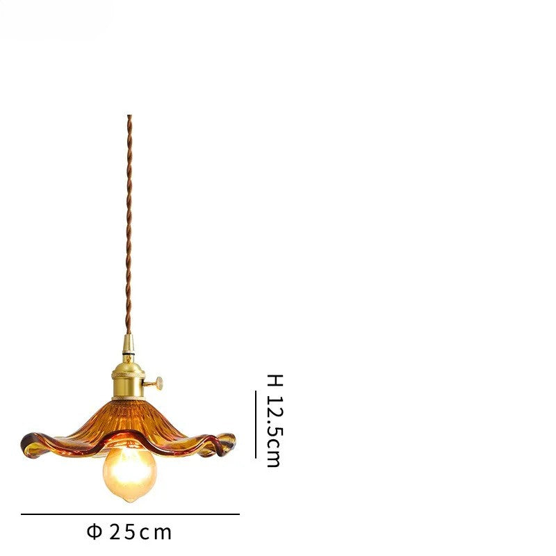 Skanto | NORDISK DESIGN LED HENGENDE LAMPE | FARGET GLASS & KOPPER BELYSNING FOR SOVEROM, STUE & BAR