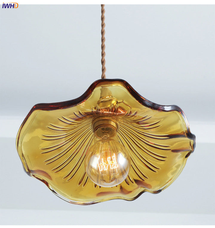 Skanto | NORDISK DESIGN LED HENGENDE LAMPE | FARGET GLASS & KOPPER BELYSNING FOR SOVEROM, STUE & BAR