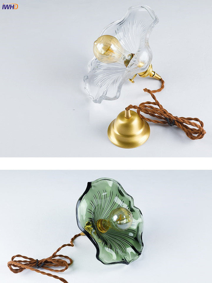 Skanto | NORDISK DESIGN LED HENGENDE LAMPE | FARGET GLASS & KOPPER BELYSNING FOR SOVEROM, STUE & BAR