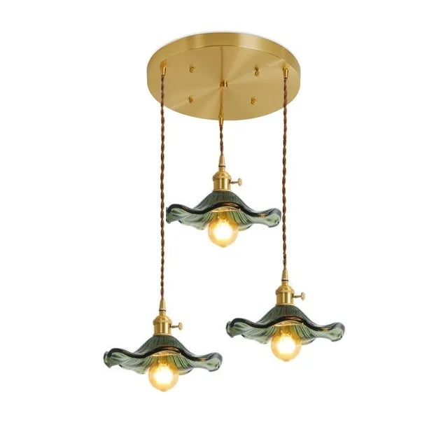 Skanto | NORDISK DESIGN LED HENGENDE LAMPE | FARGET GLASS & KOPPER BELYSNING FOR SOVEROM, STUE & BAR