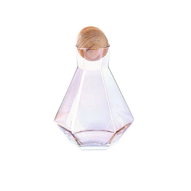Nordisk prisme glasskaraffel med trelokk | Skanto