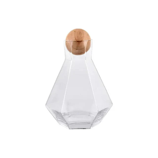 Nordisk prisme glasskaraffel med trelokk | Skanto