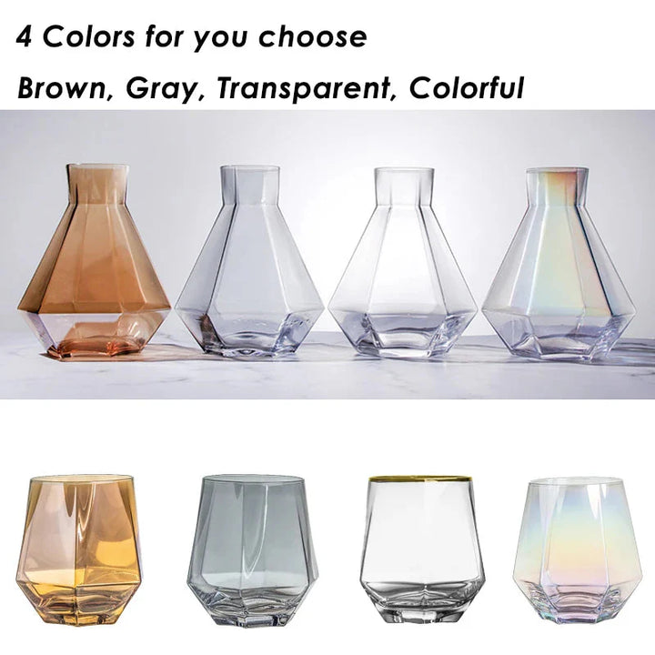 Nordisk prismatic vannkanne Glass karaffel Tredeksel desiliter Glass | Skanto