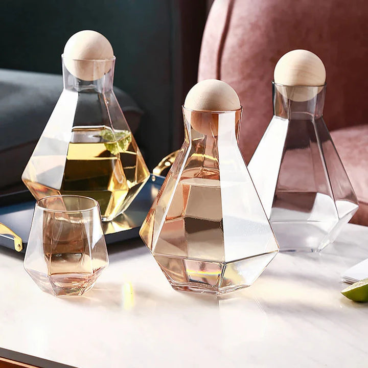 Nordisk prismatic vannkanne Glass karaffel Tredeksel desiliter Glass | Skanto
