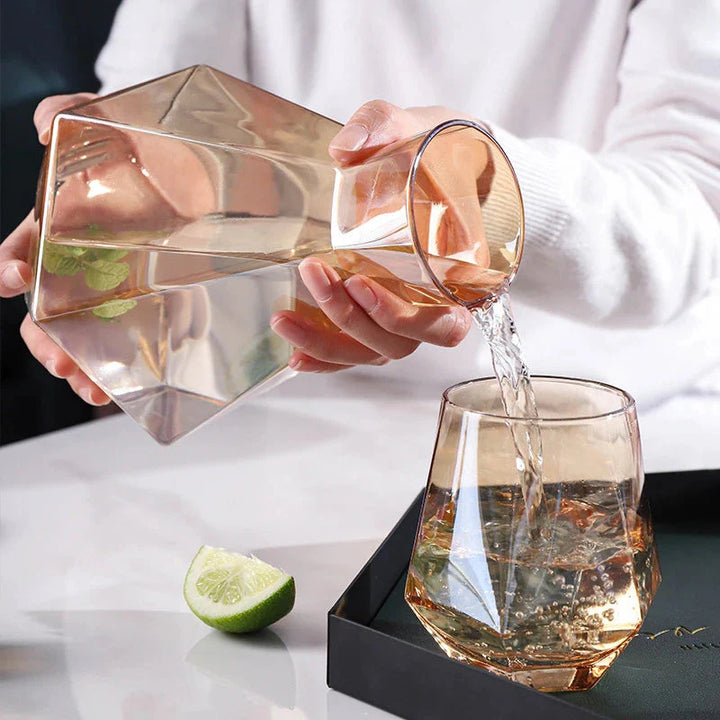 Nordisk prismatic vannkanne Glass karaffel Tredeksel desiliter Glass | Skanto