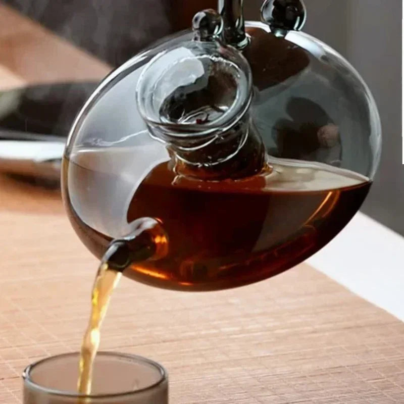 Nordisk stil varmebestandig glass te-kanne med infusjon tepotte sett | Skanto