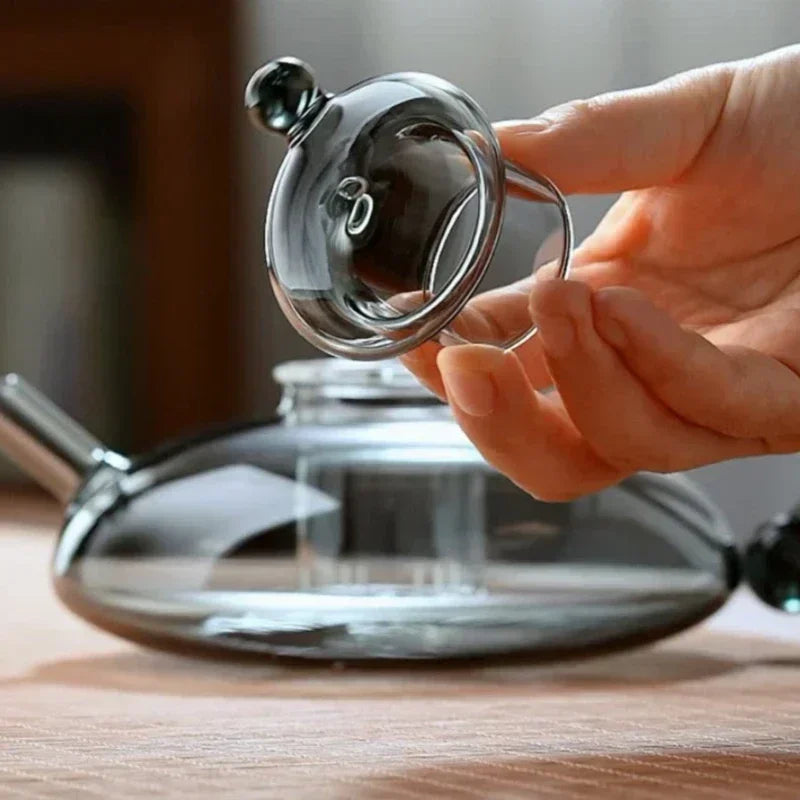 Nordisk stil varmebestandig glass te-kanne med infusjon tepotte sett | Skanto