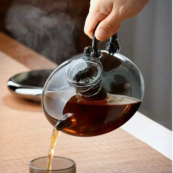 Nordisk stil varmebestandig glass te-kanne med infusjon tepotte sett | Skanto