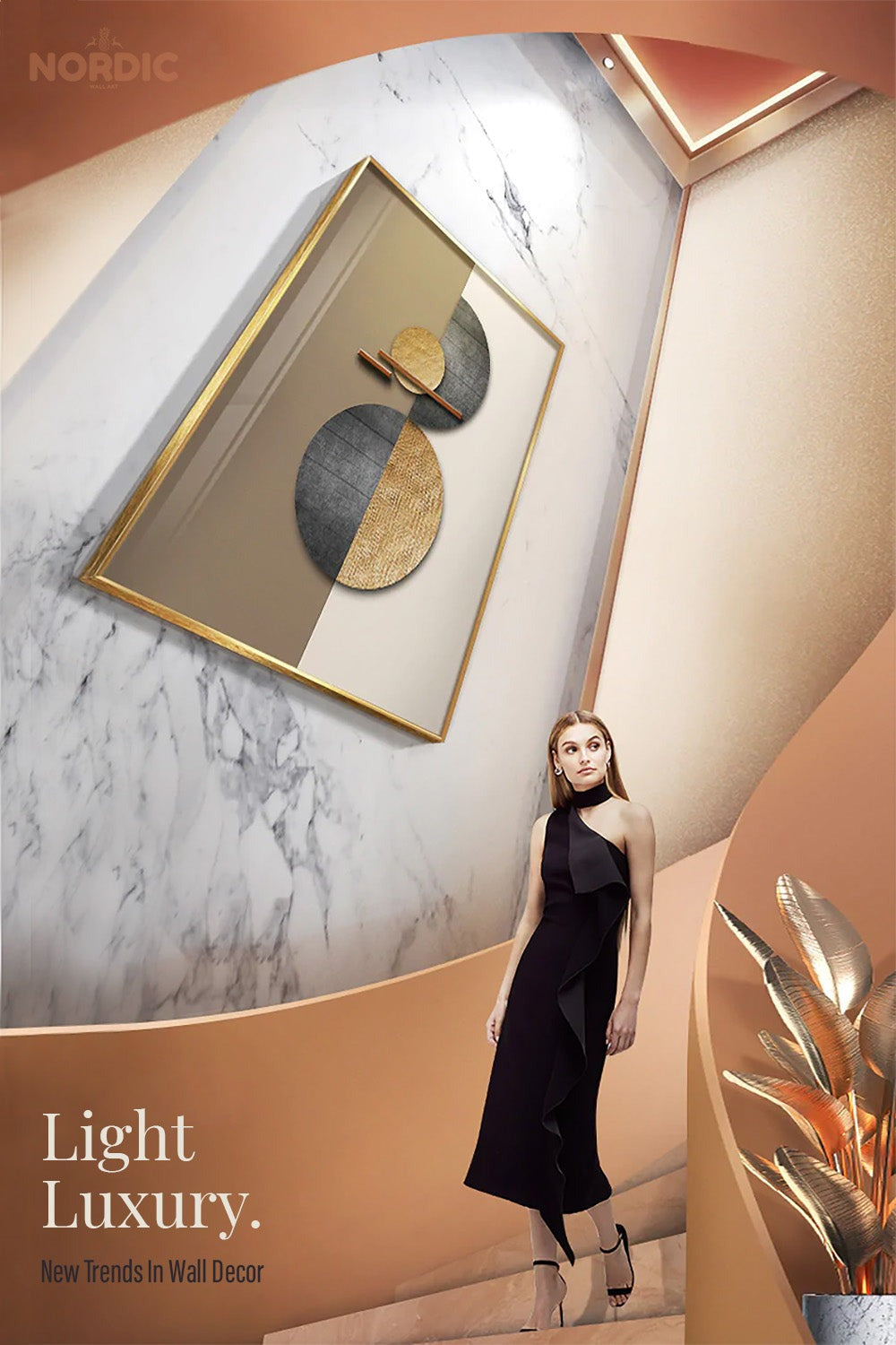 Nordic Abstrakt Spherical Geometrisk Veggkunst Fine Art Lerret utskrifter Nøytral Farge Bilder For Luksus Stue Soverom Hjemme Kontor Interiør Dekor | Skanto