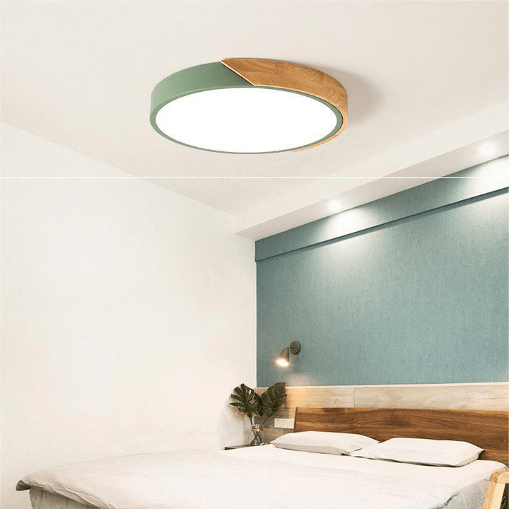 Skanto | Nordic Wood LED Taklampe – Macaron Design, 23–30cm