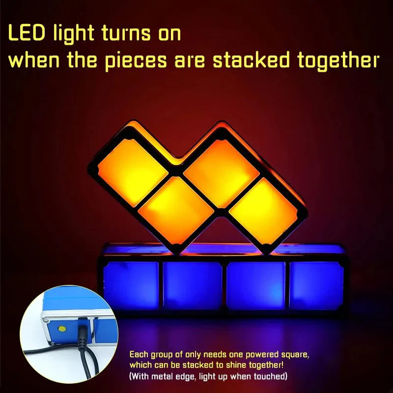 Nyhet 3D Byggbar Puslespill Nattlampe med LED-farger | Skanto