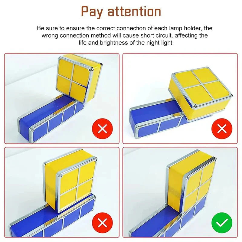 Nyhet 3D Byggbar Puslespill Nattlampe med LED-farger | Skanto