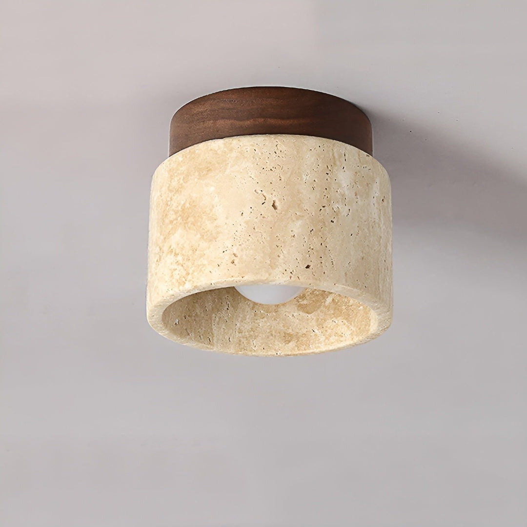 LumiStone - Wabi Sabi Gul Marmor Japansk Taklampe | Skanto