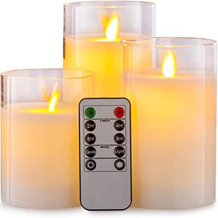 LED lys med fjernkontroll og timer i glassdesign | Skanto